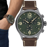  Shop Authentic Tissot T Sport Chrono XL Green Dial Brown Leather Strap Watch For Men - T116.617.36.097.00 - Luxxuri