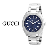  Shop Authentic Gucci GG2570 Quartz Blue Dial Silver Steel Strap Watch For Men - YA142303 - Luxxuri