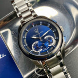  Shop Authentic Maserati Traguardo Chronograph 45mm Blue Dial Stainless Steel Watch For Men - R8873612014 - Luxxuri