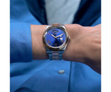  Shop Authentic Guess Connoisseur Quartz Blue Dial Two Tone Steel Strap Watch For Men - GW0265G12 - Luxxuri