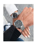  Shop Authentic Calvin Klein Minimal Black Dial Silver Mesh Bracelet Watch for Men - K3M21123 - Luxxuri