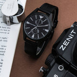  Shop Authentic Emporio Armani Claudio Chronograph Black Dial Black Leather Strap Watch For Men - AR11483 - Luxxuri