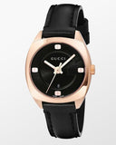  Shop Authentic Gucci GG2570 Quartz Black Dial Black Leather Strap Watch For Women - YA142509 - Luxxuri
