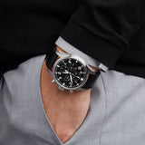  Shop Authentic IWC Pilot's Watch Chronograph Black Dial Black Leather Strap Watch for Men - IW377709 - Luxxuri