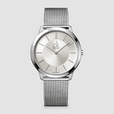  Shop Authentic Calvin Klein Minimal Silver Dial Silver Mesh Bracelet Watch for Men - K3M21126 - Luxxuri