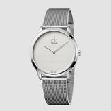  Shop Authentic Calvin Klein Minimal White Dial Silver Mesh Bracelet Watch for Men - K3M2112Y - Luxxuri