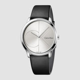  Shop Authentic Calvin Klein Minimal Black Dial Black Leather Strap Watch for Men - K3M211C3 - Luxxuri