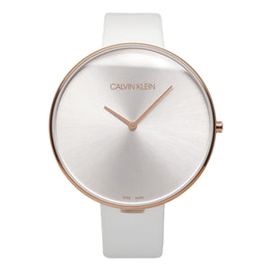  Shop Authentic Calvin Klein Full Moon White Dial White Leather Strap Watch for Women - K8Y236L6 - Luxxuri