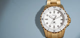  Shop Authentic Fossil Blue Dive Three Hand White Dial Gold Steel Strap Watch For Women - ES5350 - Luxxuri