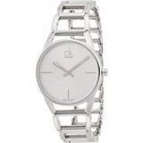  Shop Authentic Calvin Klein Stately White Dial Silver Steel Strap Watch for Women - K3G23126 - Luxxuri
