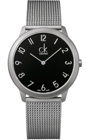  Shop Authentic Calvin Klein Minimal Black Dial Silver Mesh Bracelet Watch for Men - K3M51151 - Luxxuri