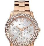  Shop Authentic Guess Dazzler Diamonds Silver Dial Rose Gold Steel Strap Watch for Women - W0335L3 - Luxxuri
