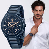 Shop Authentic Maserati Stile Chronograph Blue Dial Blue Steel Strap Watch For Men - R8873642008 - Luxxuri