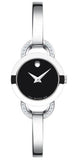  Shop Authentic Movado Rondiro Diamonds Black Dial Silver Steel Strap Watch For Women - 0606798 - Luxxuri