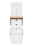  Shop Authentic Guess Confetti Crystal Rose Gold Dial White Silicone Strap Watch For Women - W1098L5 - Luxxuri