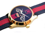  Shop Authentic Gucci G Timeless Bee Red & Blue Dial Red Two Tone Nylon Strap Watch For Men - YA1264061 - Luxxuri