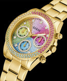  Shop Authentic Guess Confetti Chronograph Rainbow Dial Gold Steel Strap Watch For Women  - GW0483L4 - Luxxuri