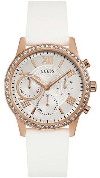  Shop Authentic Guess Solar White Dial White Rubber Strap Watch For Women - W1135L1 - Luxxuri