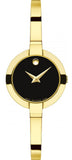  Shop Authentic Movado Bela Black Dial Gold Steel Strap Watch For Women - 0606999 - Luxxuri