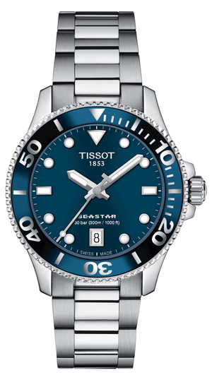  Shop Authentic Tissot Seastar 1000 Lady Blue Dial Silver Steel Strap Watch For Women - T120.210.11.041.00 - Luxxuri