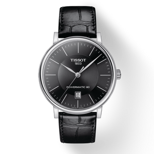  Shop Authentic Tissot Carson Premium Powermatic 80 Black Dial Black Leather Strap Watch For Men - T122.407.16.051.00 - Luxxuri
