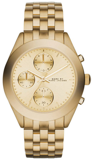  Shop Authentic Marc Jacobs Peeker Chronograph Gold Dial Gold Steel Strap Watch for Women - MBM3393 - Luxxuri