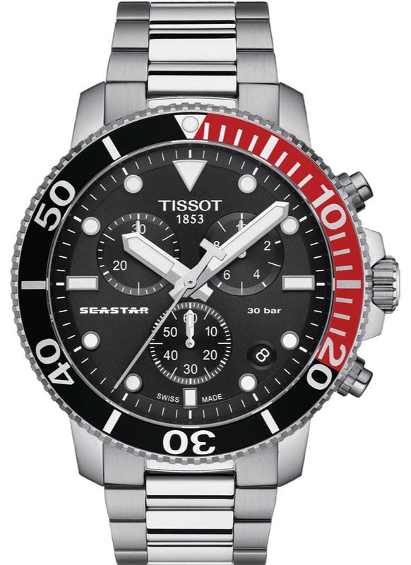 Shop Authentic Tissot Seastar 1000 Chronograph Black Dial Silver Steel Strap Watch For Men - T120.417.11.051.01 - Luxxuri
