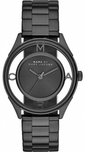  Shop Authentic Marc Jacobs Tether Transparent Black Dial Black Steel Strap Watch for Women - MBM3419 - Luxxuri