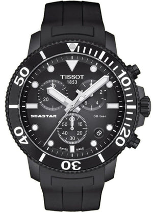  Shop Authentic Tissot Seastar 1000 Chronograph Black Dial Black Rubber Strap Watch For Men - T120.417.37.051.02 - Luxxuri