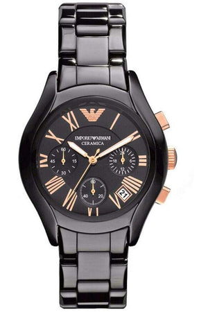  Shop Authentic Emporio Armani Chronograph Black Ceramic Stainless Steel Dial Watch For Women - AR1411 - Luxxuri
