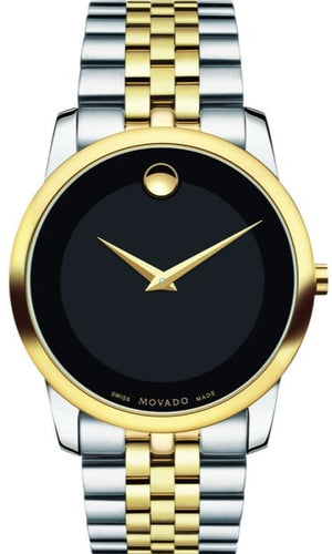  Shop Authentic Movado Museum Classic Black Dial Two Tone Steel Strap Watch For Women - 0606605 - Luxxuri