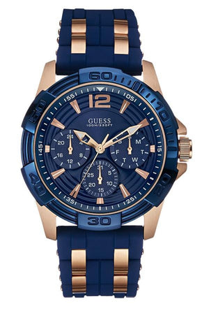  Shop Authentic Guess Oasis Blue Dial Blue & Rose Gold Stainless Steel Strap Watch For Men - W0366G4 - Luxxuri