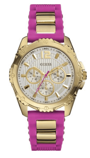  Shop Authentic Guess Intrepid White Dial Two Tone Silicon Strap Watch For Women - W0325L3 - Luxxuri