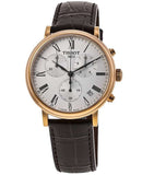  Shop Authentic Tissot Carson Premium Chronograph Silver Dial Brown Leather Strap Watch For Men - T122.417.36.033.00 - Luxxuri