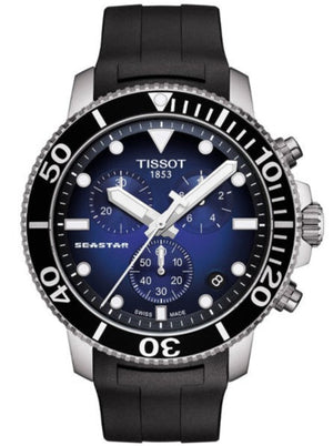  Shop Authentic Tissot Seastar 1000 Chronograph Blue Dial Black Rubber Strap Watch For Men - T120.417.17.041.00 - Luxxuri