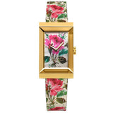  Shop Authentic Gucci G-Frame Floral Mother of Pearl Dial White Leather Strap Watch For Women - YA147406 - Luxxuri