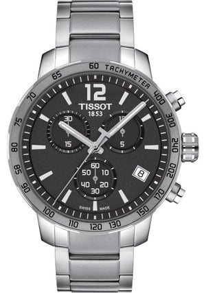  Shop Authentic Tissot Quickster Chronograph Black Dial Silver Steel Strap Watch For Men - T095.417.11.067.00 - Luxxuri