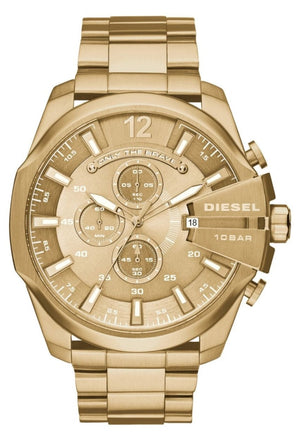  Shop Authentic Diesel Mega Chief Gold Dial Gold Steel Strap Watch For Men - DZ4360 - Luxxuri