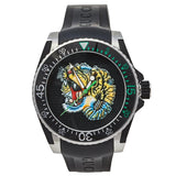  Shop Authentic Gucci Dive Tiger Black Dial Black Rubber Strap Watch For Men - YA136318 - Luxxuri