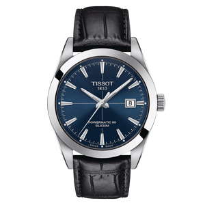  Shop Authentic Tissot Gentleman Powermatic 80 Silicium Blue Dial Black Leather Strap Watch For Men - T127.407.16.041.01 - Luxxuri