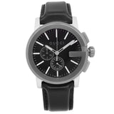  Shop Authentic Gucci G Chrono Black Dial Black Leather Strap Watch For Men - YA101205 - Luxxuri