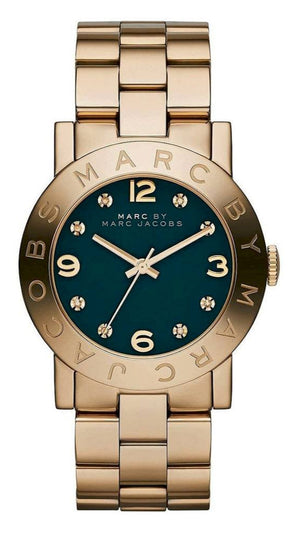  Shop Authentic Marc Jacobs Amy Green Dial Gold Steel Strap Watch for Women - MBM8609 - Luxxuri