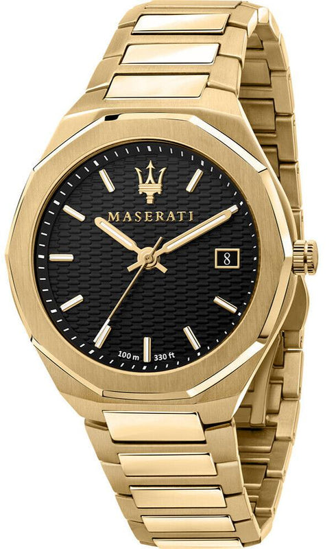  Shop Authentic Maserati Stile Black Dial Gold Steel Strap Watch For Men - R8853142004 - Luxxuri