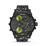  Shop Authentic Diesel Big Daddy Chronograph Black Dial Black Leather Strap Watch For Men - DZ7311 - Luxxuri