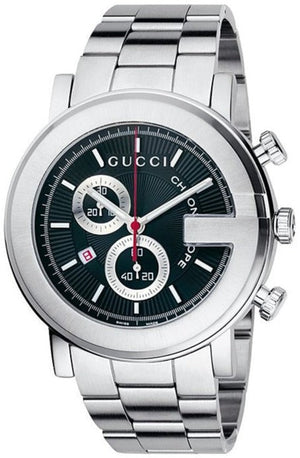  Shop Authentic Gucci G Chrono Black Dial Silver Steel Strap Watch For Men - YA101309 - Luxxuri