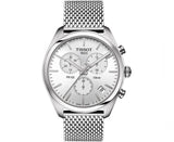  Shop Authentic Tissot PR 100 Chronograph White Dial Silver Mesh Bracelet Watch For Men - T101.417.11.031.02 - Luxxuri