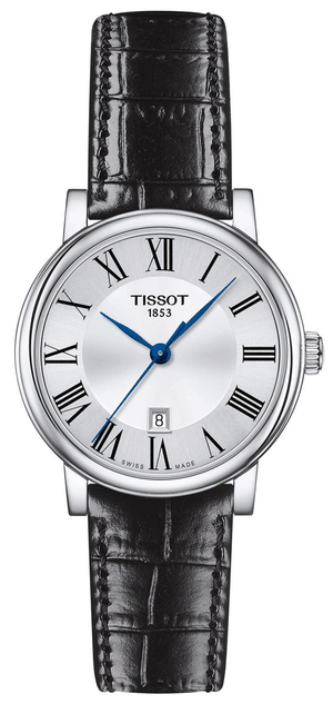  Shop Authentic Tissot Carson Premium Lady Silver Dial Black Leather Strap Watch For Women - T122.210.16.033.00 - Luxxuri