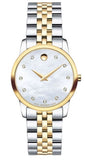 Shop Authentic Movado Museum Classic Diamonds Mother of Pearl Dial Two Tone Steel Strap Watch For Women - 0606613 - Luxxuri
