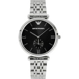  Shop Authentic Emporio Armani Retro Black Dial Silver Steel Strap Watch For Men - AR1676 - Luxxuri