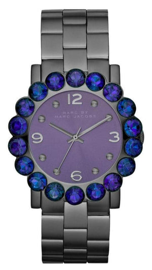  Shop Authentic Marc Jacobs Amy Purple Dial Black Steel Strap Watch for Women - MBM3224 - Luxxuri